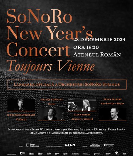 SoNoRo ne invită în premieră la Concertul de Anul Nou și lansarea Orchestrei SoNoRo Strings, în 28 decembrie 2024, la Ateneul Român