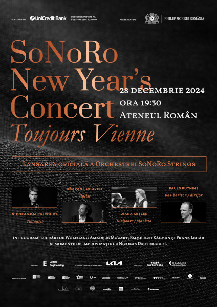 SoNoRo ne invită în premieră la Concertul de Anul Nou și lansarea Orchestrei SoNoRo Strings, în 28 decembrie 2024, la Ateneul Român