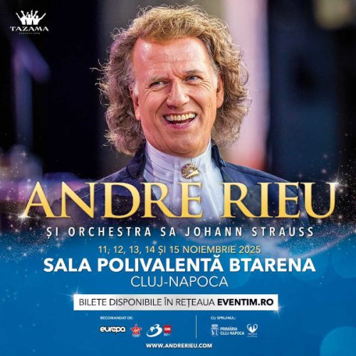 ANDRÉ RIEU scrie istorie la Cluj-Napoca: cu peste 30.000 de bilete vândute, celebrul artist anunță data celui de-al cincilea concert