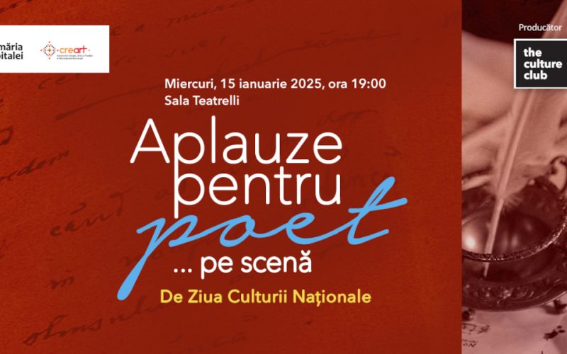 Ziua Culturii Naționale la CREART: Emilia Popescu și Mihai Mălaimare în spectacolul „Aplauze pentru poet...pe scenă”