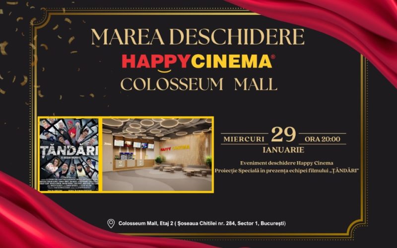 Happy Cinema deschide un cinematograf multiplex premium în Colosseum Mall