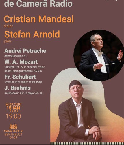 Primul concert al Noului An la Sala Radio: Cristian Mandeal dirijează Mozart, Schubert, Brahms