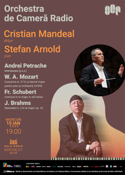 Primul concert al Noului An la Sala Radio:Cristian Mandeal dirijează Mozart, Schubert, Brahms